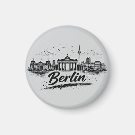 Imán Arte de paisaje urbano minimalista de Berlín Alema