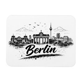 Imán Arte de paisaje urbano minimalista de Berlín Alema
