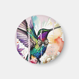 Imán Arte de Pájaro Pincelada
