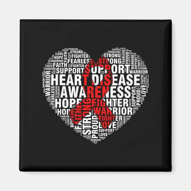 Imán Arte de Palabras Corazón Cinta Roja Conciencia de  (Frente)
