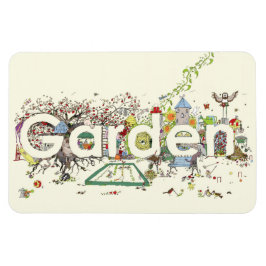 Imán Arte de palabras de jardín Tipografía de jardinerí