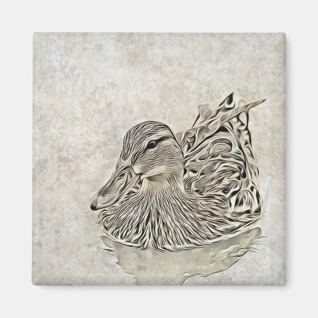 Imán Arte de pato digital (Frente)
