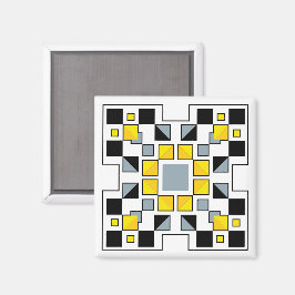 Imán Arte de patrón de colcha geométrica moderna