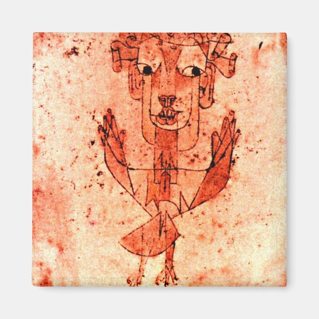 Imán Arte de Paul Klee: Angelus Novus (Nuevo Ángel) (Frente)