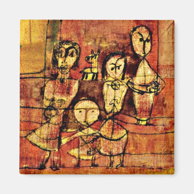 Imán Arte de Paul Klee: Niños y perros (Frente)