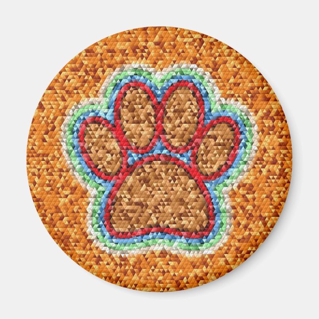Imán Arte de Paw de Perro de Polo Bajo (Frente)