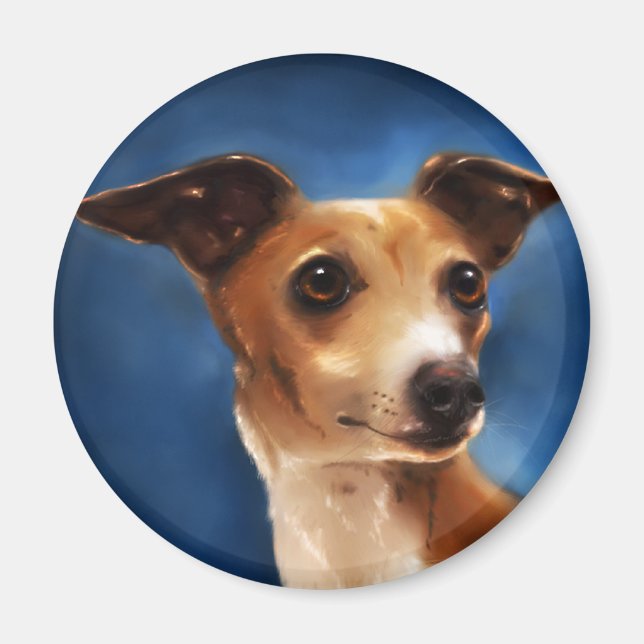 Imán Arte de perro de Greyhound italiano - Magnifico (Frente)