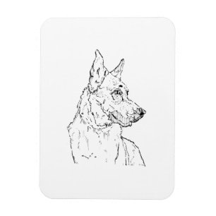 Imán Arte de perro pastor alemán alsaciano