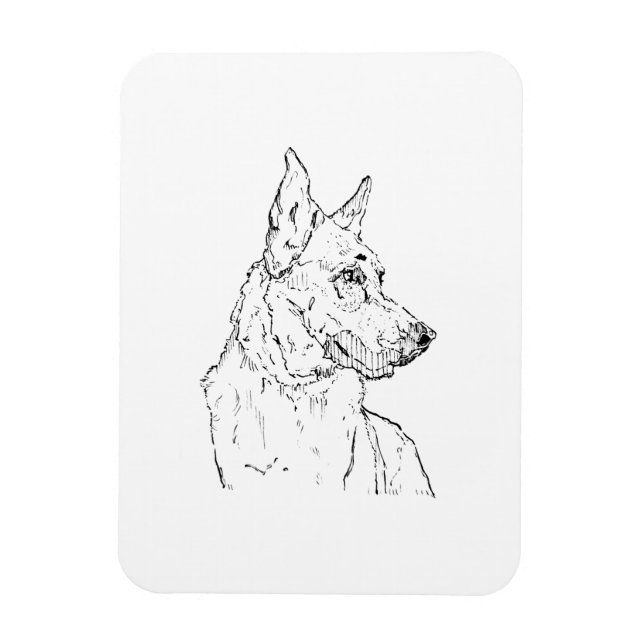 Imán Arte de perro pastor alemán alsaciano (Vertical)