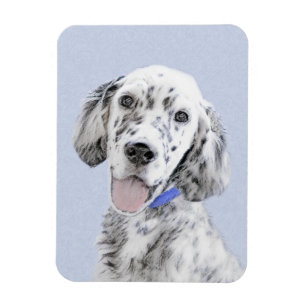 Imán Arte de perro pintado azul Belton en inglés