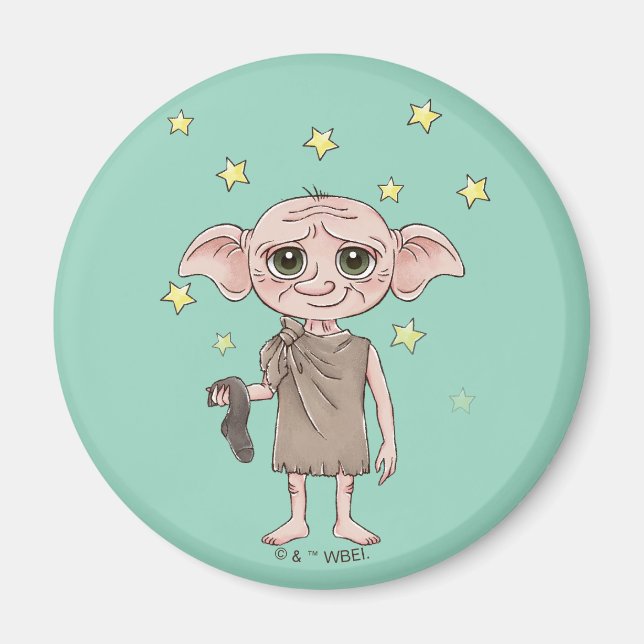 Imán Arte de Personaje de Acuarela de Dobby (Frente)