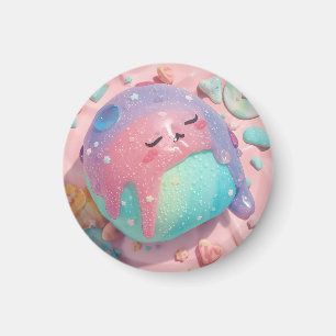 Imán Arte de personaje de dulce kawaii con goteo de pas