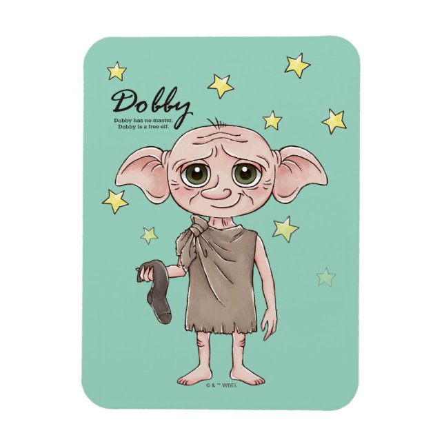 Imán Arte de Personaje en Acuarela de Dobby (Vertical)