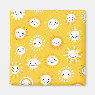 Imán Arte de personalizado soleada sonriente