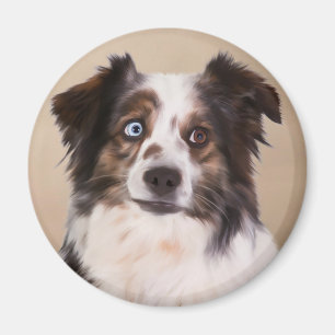 Imán Arte de pintura al óleo de perro pastor australian