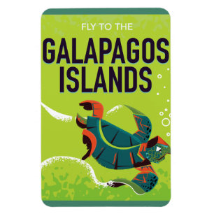Imán Arte de póster de viaje vintage de Islas Galápagos
