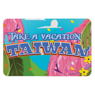 Imán Arte de póster de viaje vintage de la isla de Taiw