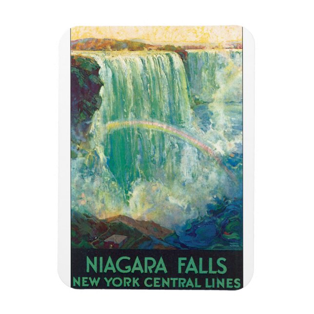 Imán Arte de Poster de Viajes de las Cataratas del Niag (Vertical)