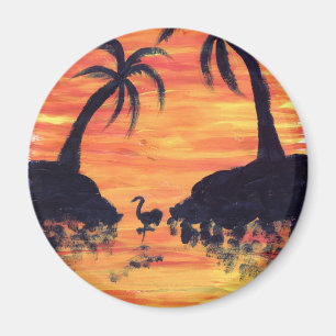 Imán arte de puesta de sol de flamenco por EelKat