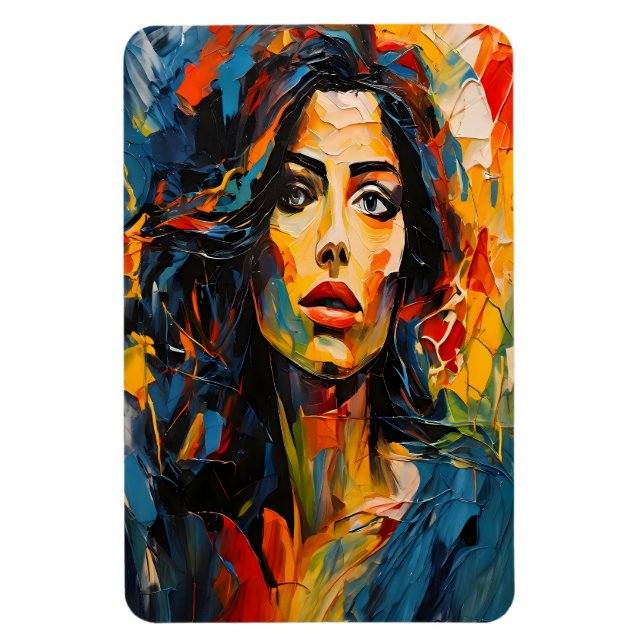 Imán Arte de retrato expresionista radiante (Vertical)