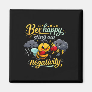 Imán Arte de salud mental Feliz picadura fuera negativi