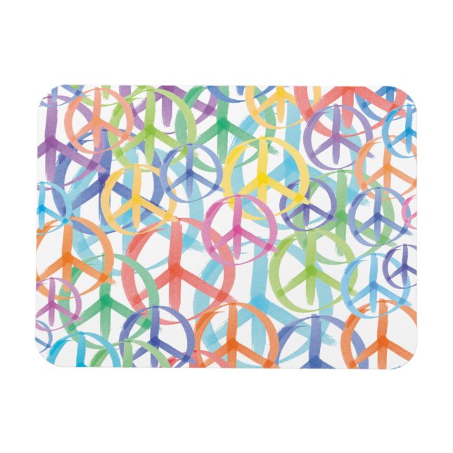 Imán Arte de Símbolos de Paz (Horizontal)