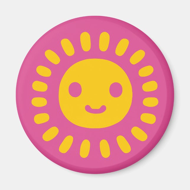 Imán Arte de sol amarillo (Frente)