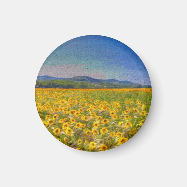 Imán Arte de sueños de girasol (Frente)