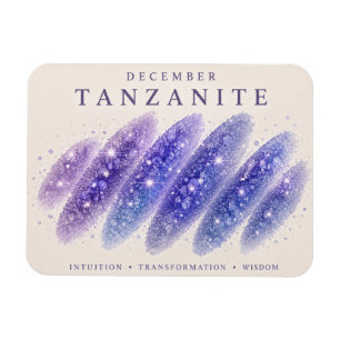 Imán Arte de Tanzanita, piedra de nacimiento de diciemb