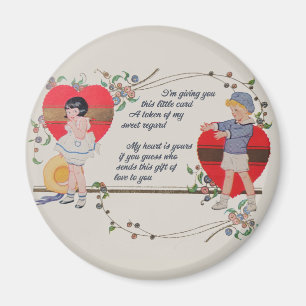 Imán Arte de tarjeta del día de San Valentín victoriana