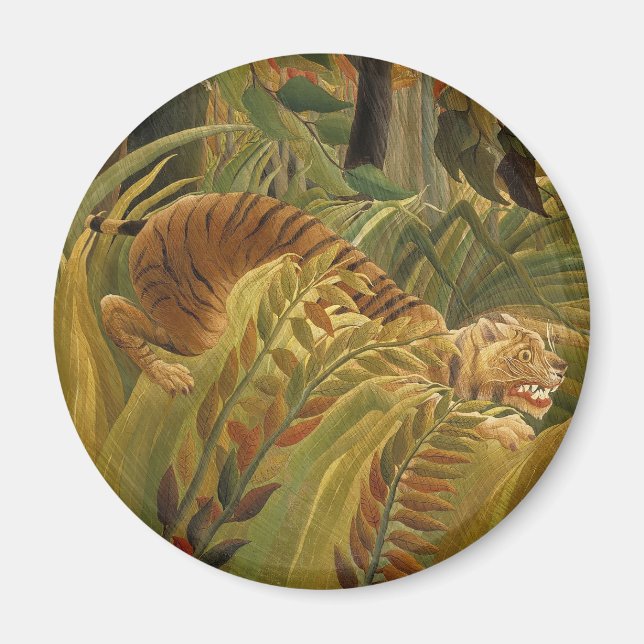 Imán Arte de tigre tropical de la jungla de Roussequ (Frente)