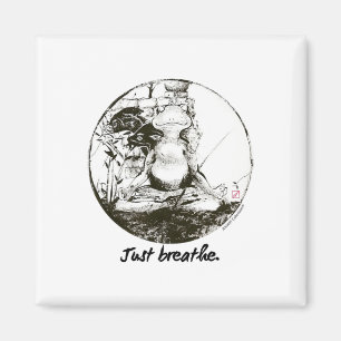 Imán Arte de Tinta de Meditación Respiración Zen de Ran