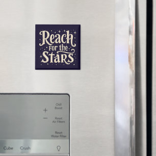 Imán Arte de tipografía celestial 'Reach for the Stars'