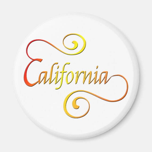 Imán Arte de tipografía de California (Frente)