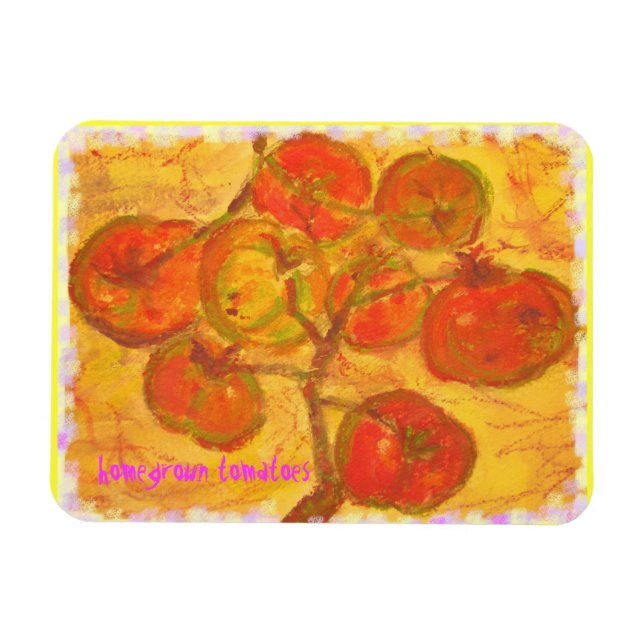 Imán arte de tomates caseros (Horizontal)