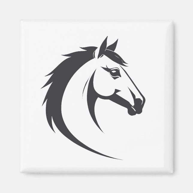 Imán Arte de vectores de caballos Animal Moderno Ciudad (Frente)