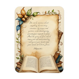 Imán Arte de versículo cristiano bíblico Filipenses 4:6