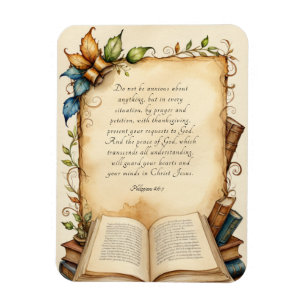 Imán Arte de versículo cristiano bíblico Filipenses 4:6
