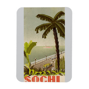Imán Arte de viaje de la estación marina de Sochi vinta