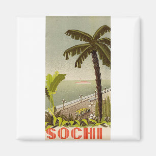 Imán Arte de viaje de la estación marina de Sochi vinta
