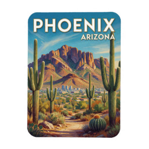 Imán Arte de viaje de la montaña Camelback de Phoenix A