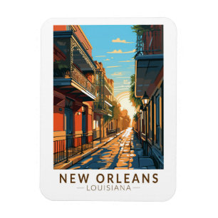Imán Arte de viaje del Barrio Francés de Nueva Orleans