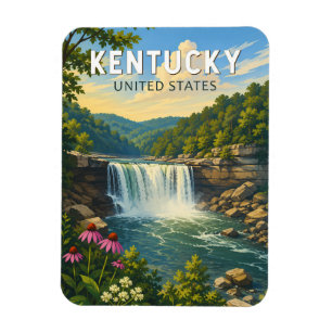 Imán Arte de viaje ilustrativo vintage de Kentucky