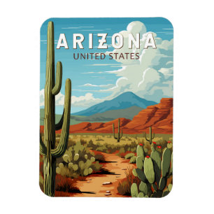 Imán Arte de viaje vintage de Arizona