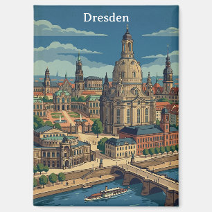 Imán Arte de viaje vintage Dresden Alemania
