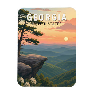 Imán Arte de viaje vintage ilustración de Georgia