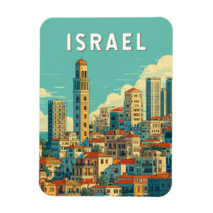 Imán Arte de viaje vintage ilustrado de Israel