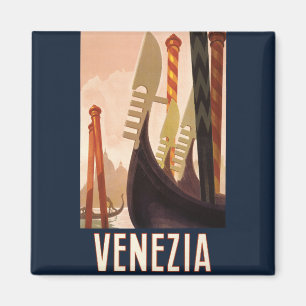 Imán Arte de viaje vintage Venezia Italia Venecia góndo