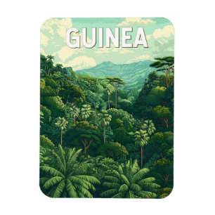 Imán Arte de viajes de Ilustracion de Guinea