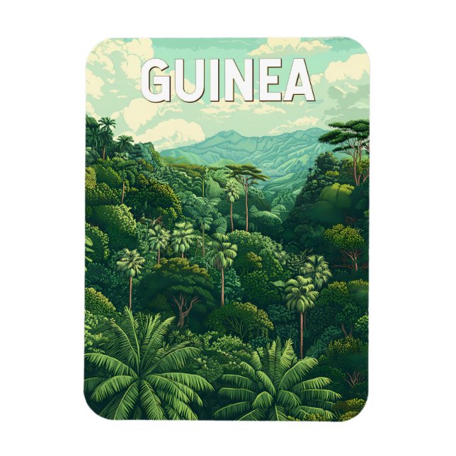 Imán Arte de viajes de Ilustracion de Guinea (Vertical)